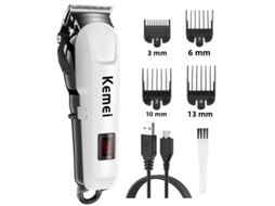 Máquina de Cortar Cabelo Elétrica Masculina, Recarregável, Inclui Bateria e Indicador de Carregamento. MDUG