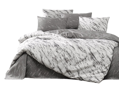 Conjunto de cama TRAVERTIN 240 x 220 cm - Cinza M'DECO