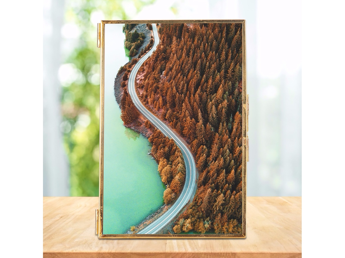 Moldura De Mesa Vintage Em Latão (ajusta Foto De 6*8 Polegadas, Material Em Metal E Vidro) Eoocoo