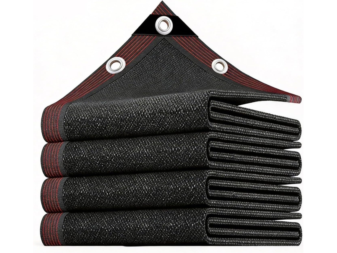 97% Black Shade Cloth For Garden Plants Greenhouse, Sun Protection Mesh Shade Net With Grommets, Lightweight Breathable