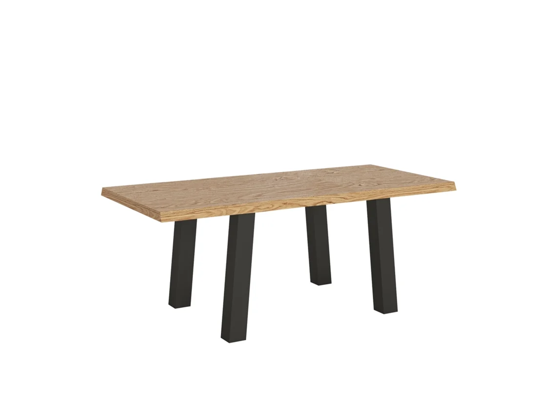 Mesa Fixa 90x200 Cm Carvalho Svalen Descascado Com Pernas Antracite Itamoby