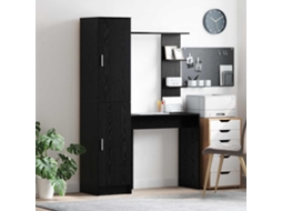 Vidaxl Mesa Com Prateleira Com Armazenamento 2 Unid. Carvalho Preto