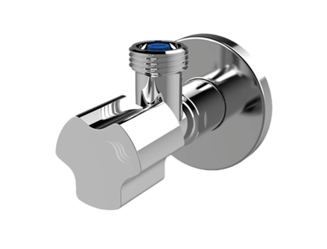 Válvula de Água Angulada Cromada Elegante para Máquina de Lavar de 1/2 x 3/4 BSP