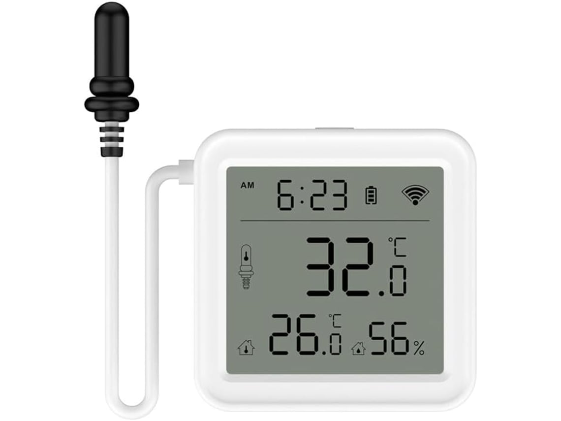 Sensor De Temperatura E Umidade Tuya Home Wifi Com Sonda Externa