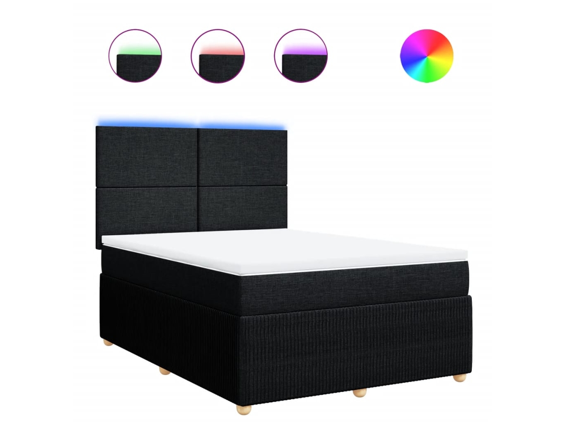 Box Spring Bed, Box Spring Beds Vidaxl Preto Tecido (140 X 190 Cm)