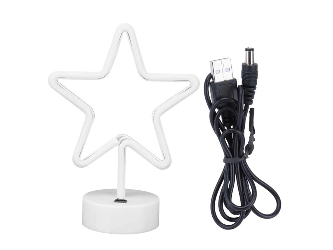 Luz de Neon Led Estrela de Cinco Pontas Decorativa para Quarto Festa com S/MARCA