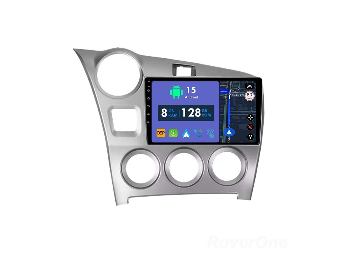 Auto Rádio Carro Bluetooth Autoradio 8GB RAM 128G ROM CarPlay Navegação GPS Ecrã Táctil RoverOne para Toyota Matrix 2 E140 2008 - 2014