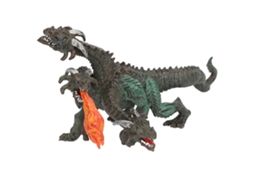 Mali modelo de Dinossauro com 3 Cabeças Spraying Fogo Simulação Jurassic Coleção Brinquedo Educativo
