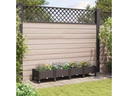 Vidaxl Vaso De Jardim Com Rodas Castanho 160 X 40 X 29 Cm Pp