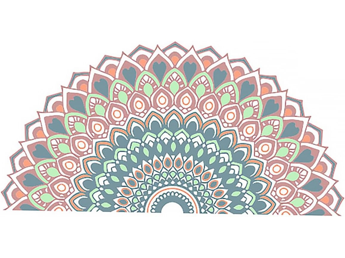 De Parede Decorativo Mandala, Decalque Autoadesivo De Meia Mandala Para Quarto, Sala De Estar, Escritório, Papel De Gokoco