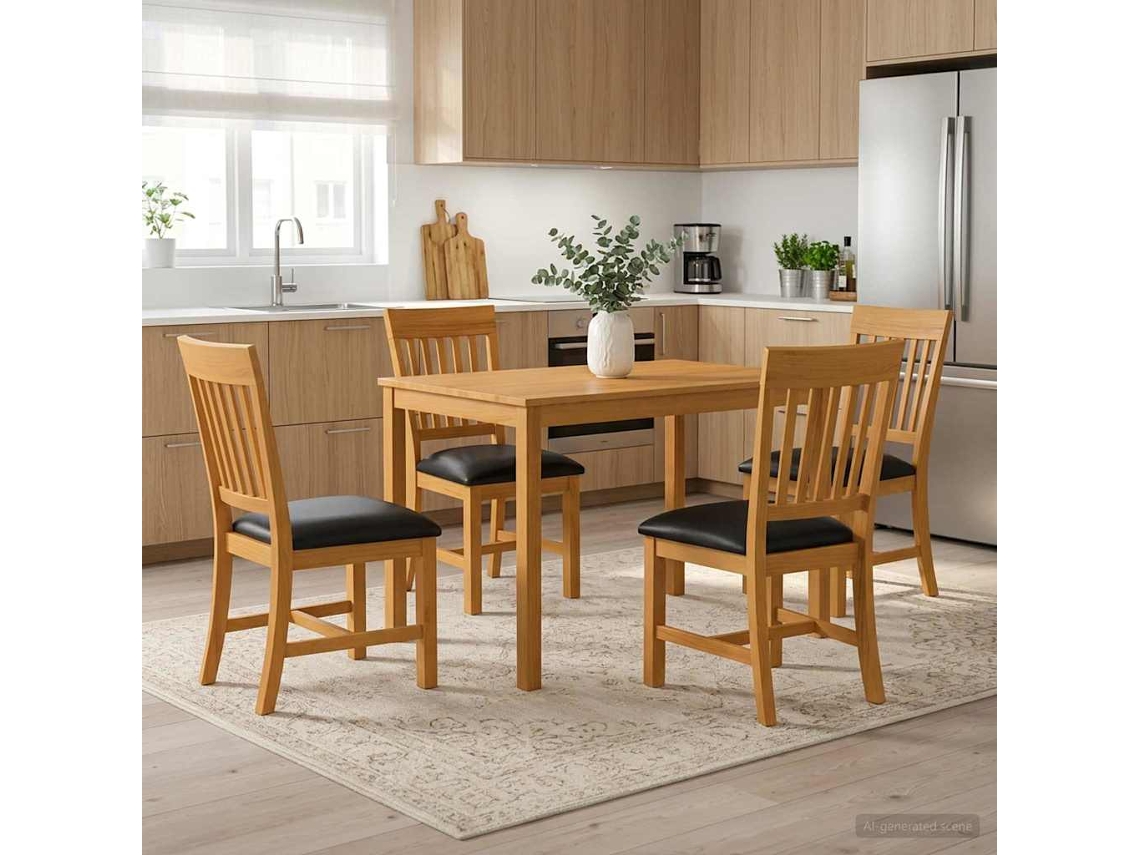 Vidaxl Conjunto De Sala De Jantar 5 Unid. Preto
