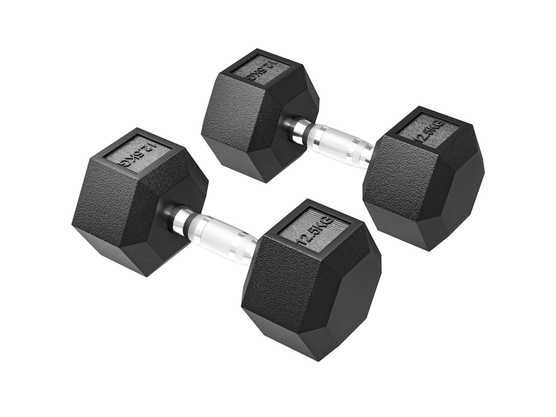 Halteres Com Cabo Molado, Halteres De Ferro Fundido, 2 X 12,5 Kg Para Casa, Academia, Treinamento De Força-xm