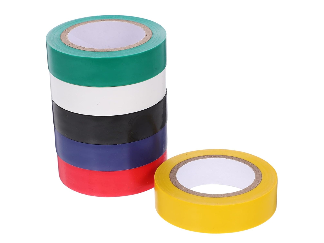 Fita Isolante De Pvc Para Fiação, 6 Rolos, 15mm X 10m, Cores Sortidas, Resistente A Altas Temperaturas, Adequada Para