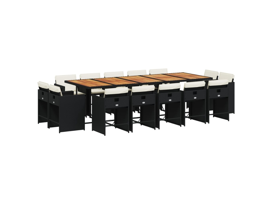 Garden Dining Set, Garden Dining Sets Vidaxl Preto Rattan / Vime (n/a)