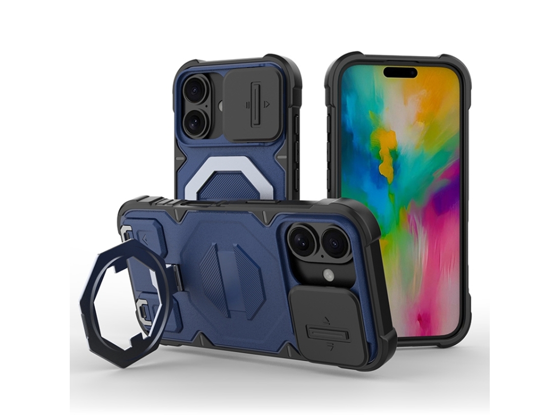 Capa Zruxe Compativel Com Iphone 16 Plus (suporte Magsafe - Alca - Azul Safira)