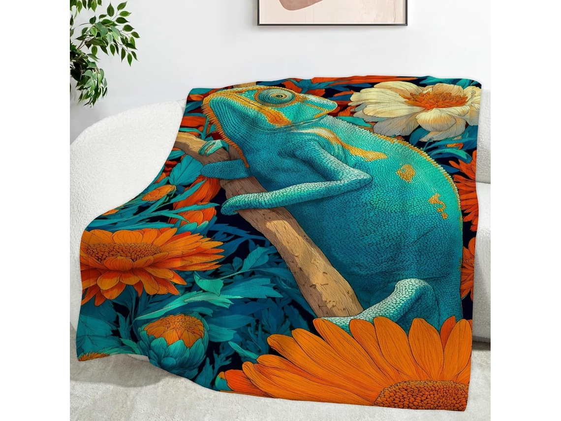 Manta Cameleon Sunflower 150x200 Cm Multifuncional Macia e Aconchegante em Flanela Ideal para Escritório Cochi