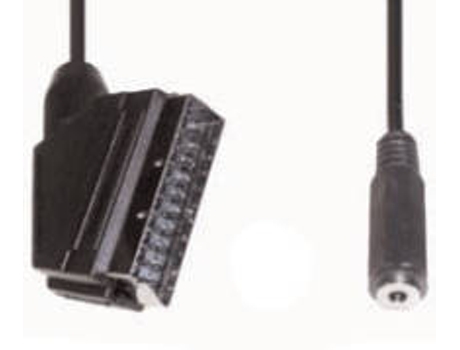 Cabo de Áudio E+P (SCART - Jack 3.5mm - 10 cm - Preto)