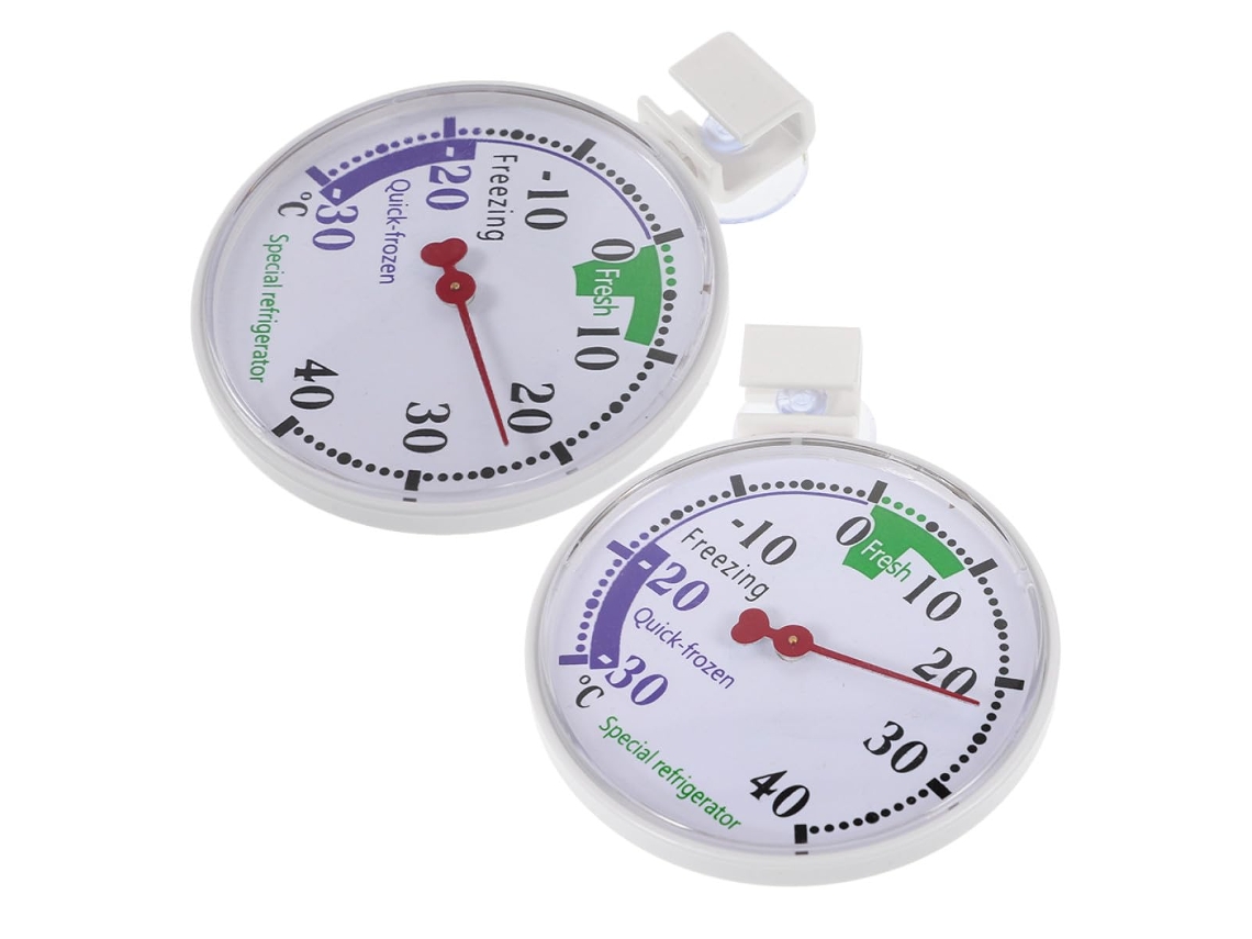 Conjunto De 2 Termômetros Healeved Para Freezer E Geladeira, Feitos De Plástico Reutilizável Com Leituras Temperatura