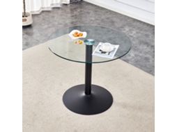 Mesa Redonda Vidro Ø85cm Altura 76cm Design Minimalista Cria Ambiente Elegante E Requintado