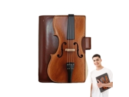 Caderno/diário Com Design Vintage De Violino | Agenda Em Couro Pu Para Estudantes, Professores, Trabalhos Vayotoy