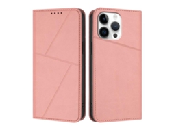 Capa De Couro Fosco Para Iphone 16 Pro Max - Flip Magnético