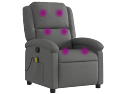 Poltrona De Massagens Reclinável Tecido Vidaxl Cinzento-escuro