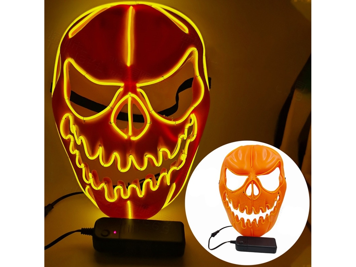 Halloween Demon Slayer Topeng Lampu Led Anime Fox Skeleton Cosplay Pesta Rave Dekorasi Topeng Mainan Untuk Anak-Anak Dewasa Hadiah Halloween
