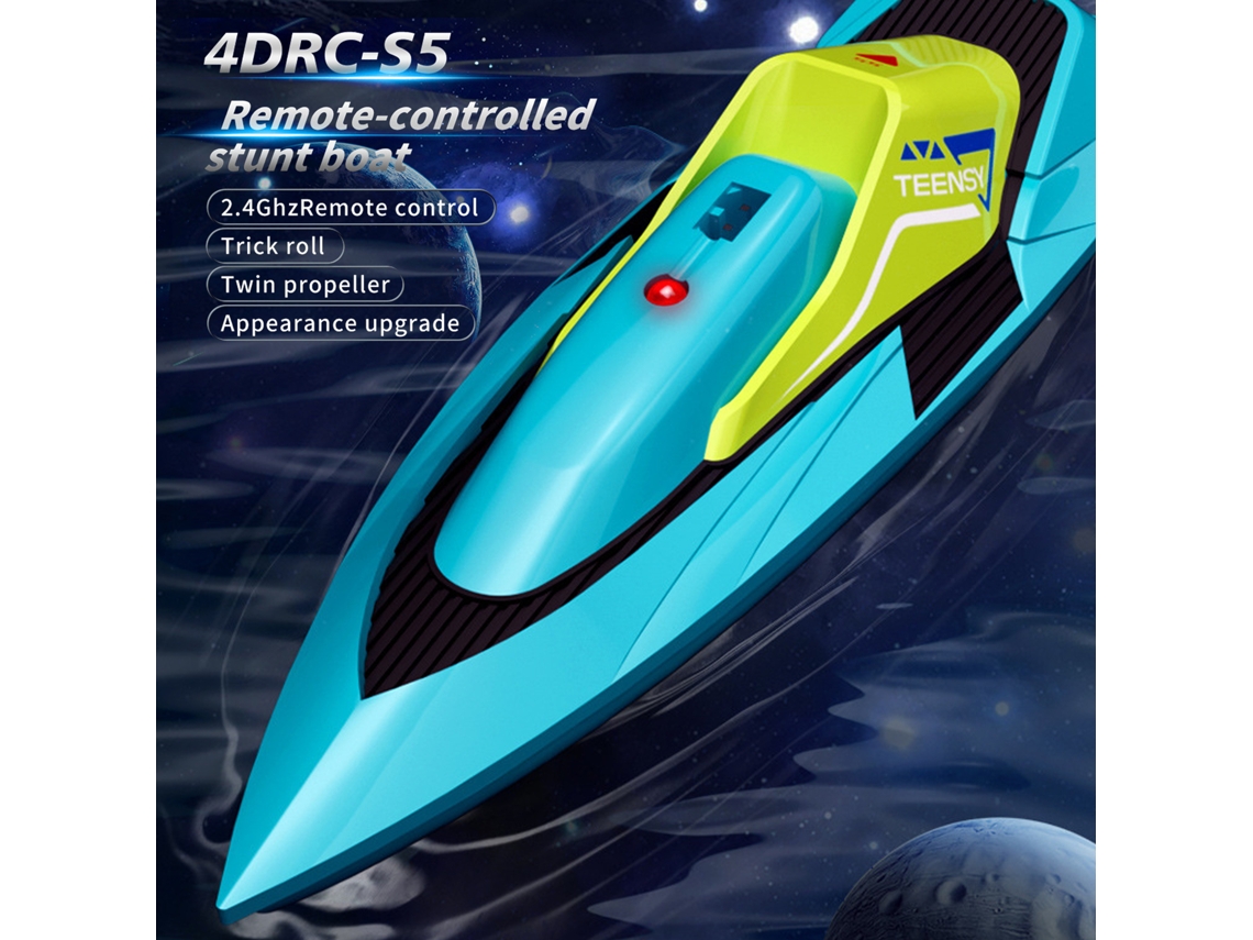 Barco De Controle Remoto 4drc S5 2.4ghz Com Propulsão Dupla Estilo Stunt Presente Para Crianças E Adultos