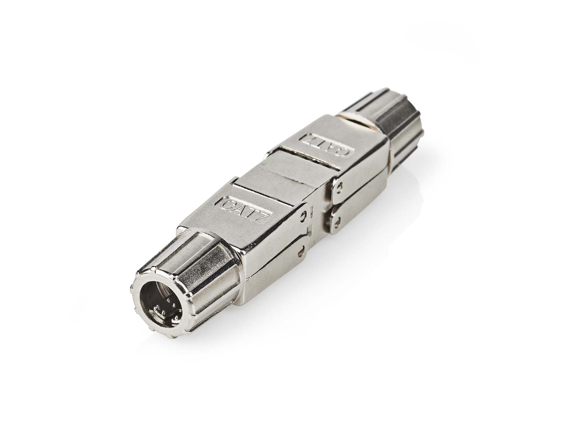 Conector De Rede | Cat7 Blindado Rj45 Fêmea Reto Metálico Caixa-aquaforge