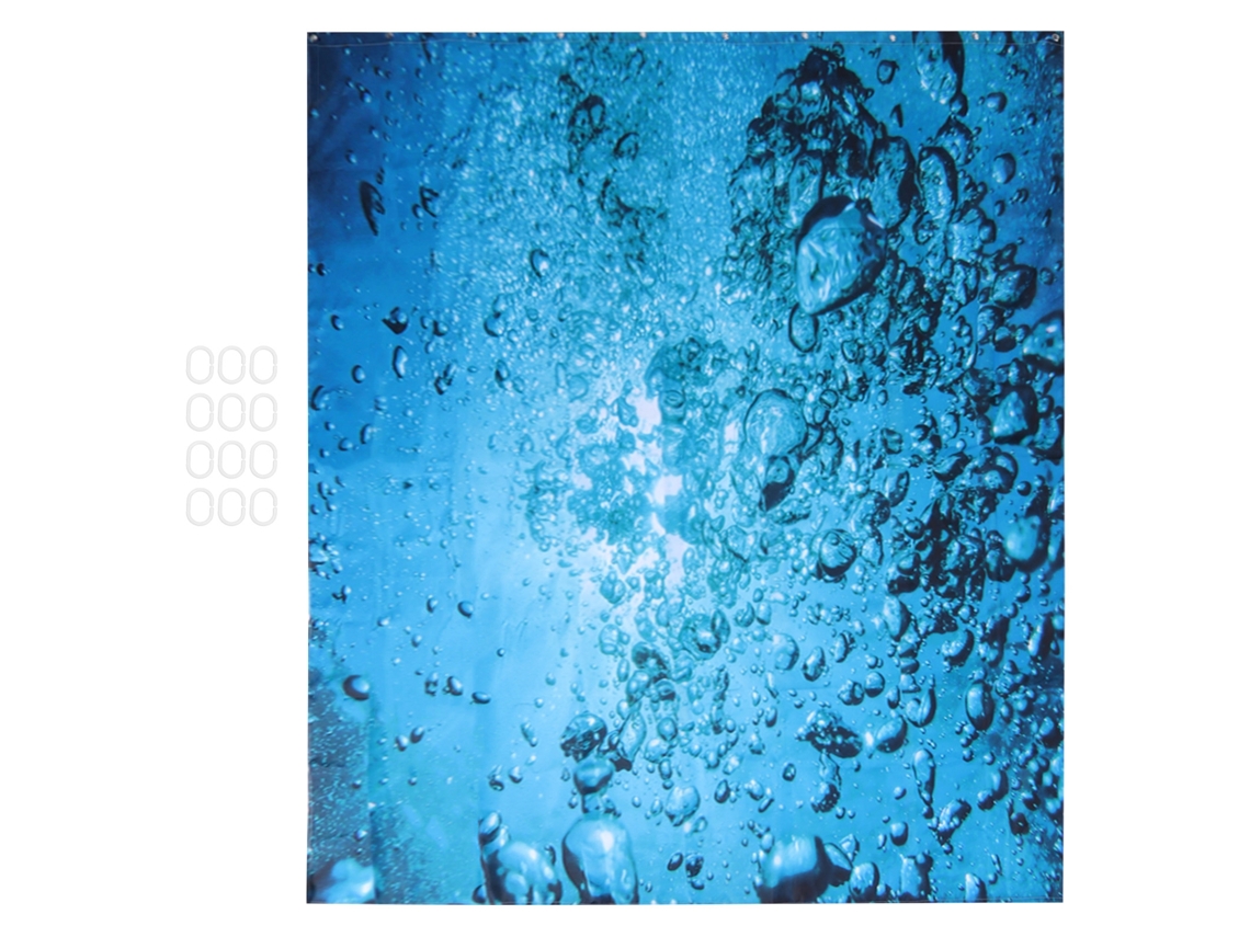 Cortina de Banho Impermeável com Ganchos 150x180cm
