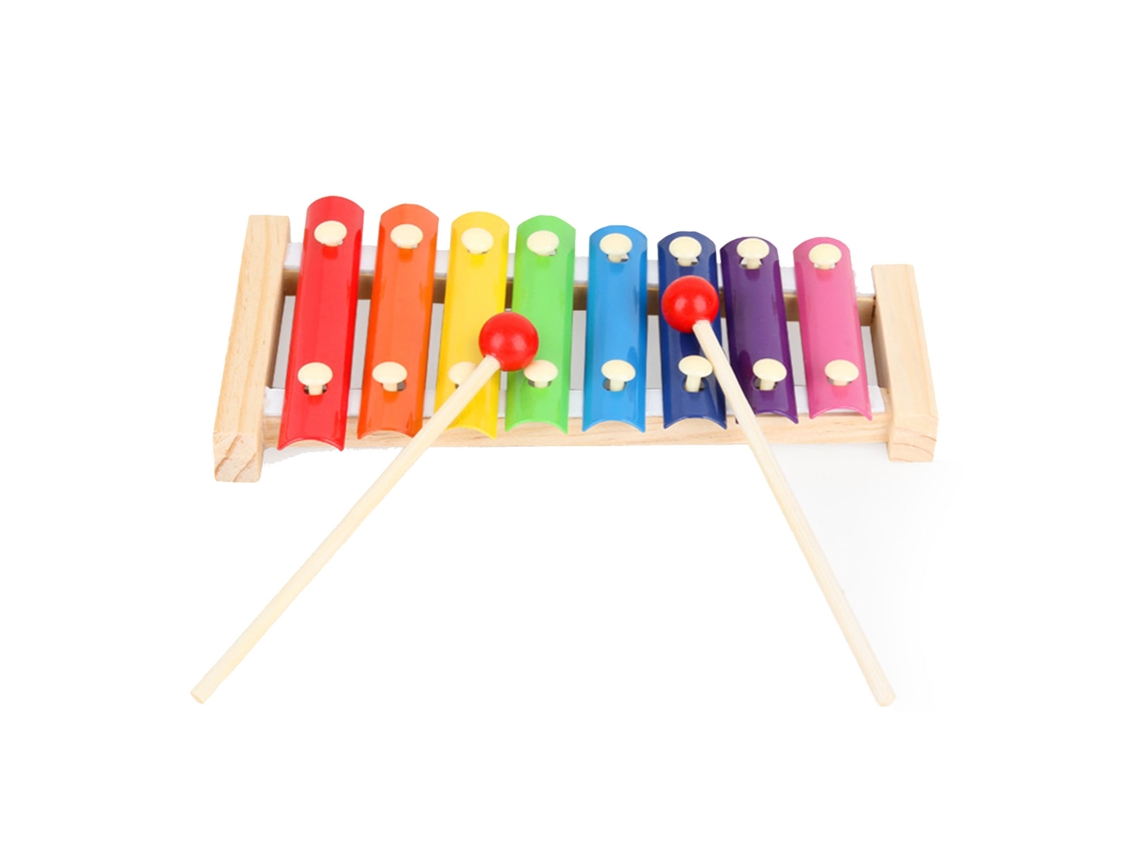 Mali brinquedo Educacional de Instrumento Musical de Madeira Infantil com 8 Tomes para Interação Pais e Filhos