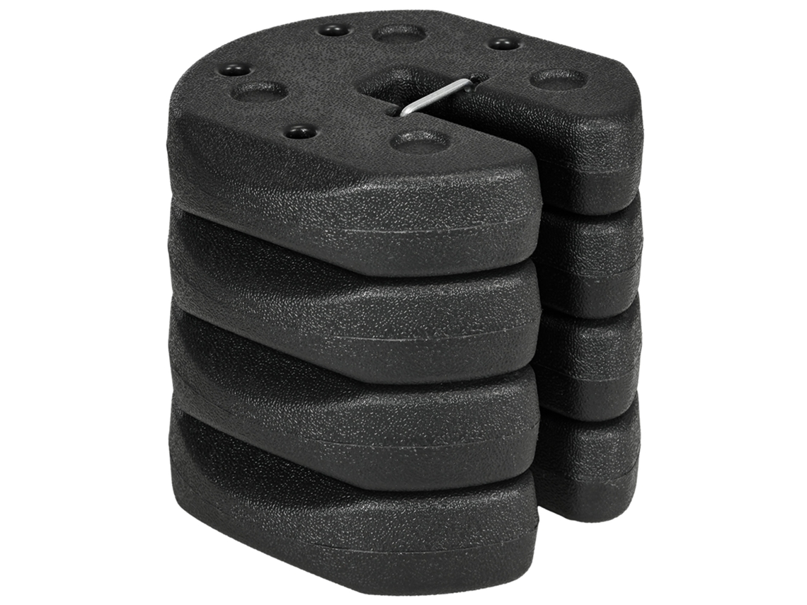 Conjunto de 4 Contrapesos Redondos, Adequados para Gazebos, Tendas e Toldos, com Pinos de Reforço e Cordas de Elevação . SINI TECH STORE (hdpe)