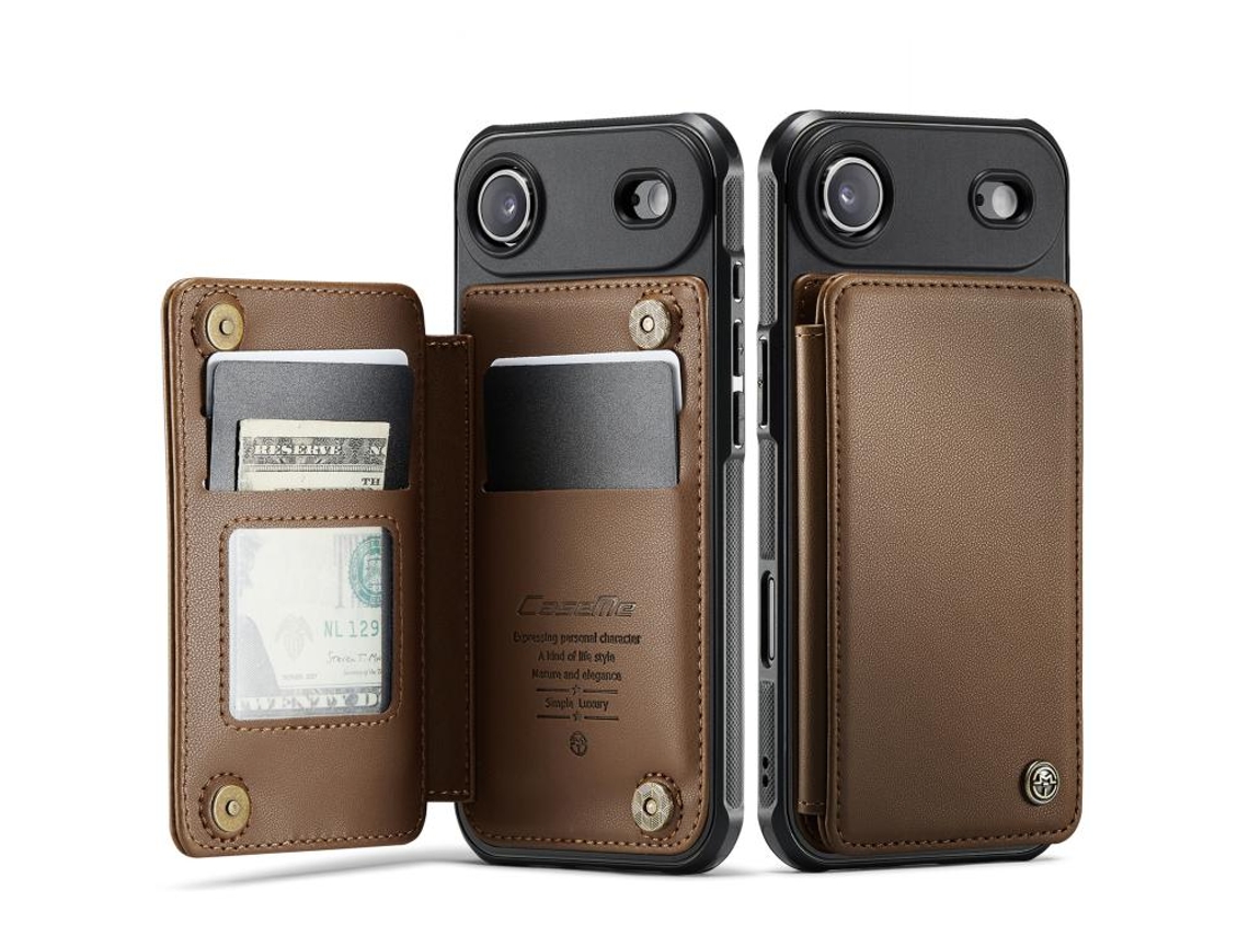 Capa Para Iphone 17 Air Com Compartimento Para Cartão E Proteção Rfid.