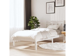 Vidaxl Estrutura De Cama 100x200 Cm Pinho Maciço Branco