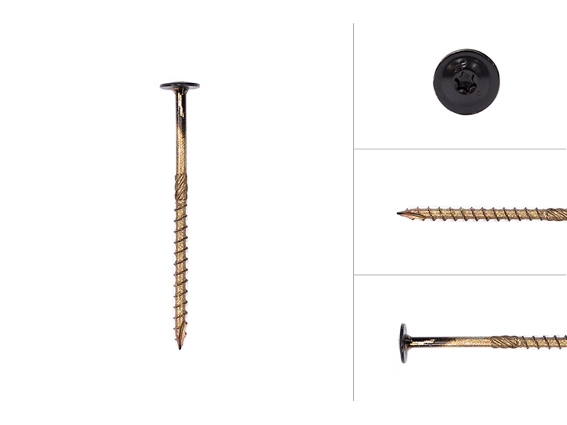 Parafuso Anilha Revestimento Preto 8.0 X 100 Mm Torx Caixa 50 Peças WOVAR