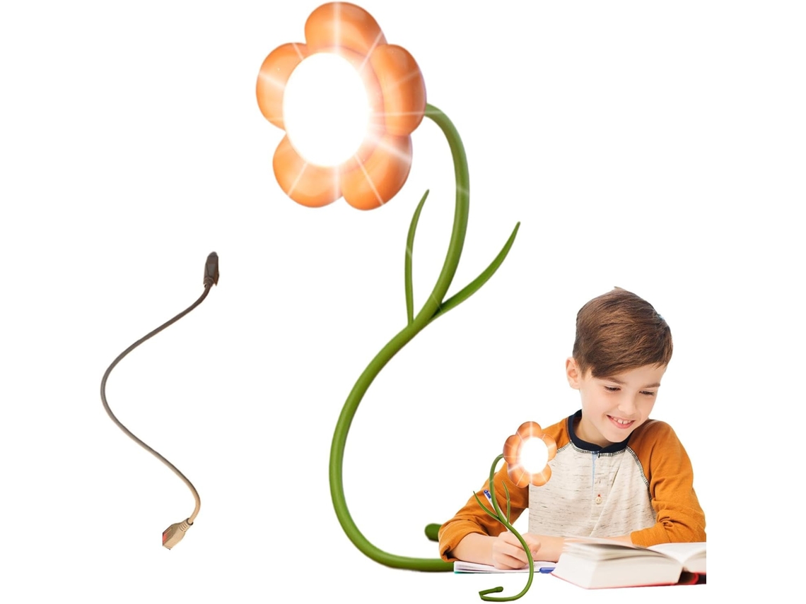 Abajur de mesa floral, luminária de escrita floral, luz noturna sensível ao toque