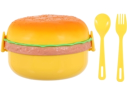 Lancheira Bento Toddmomy Em Formato De Hambúrguer, Leve E Portátil, Feita De Pp, Ideal Para Escola E Viagens