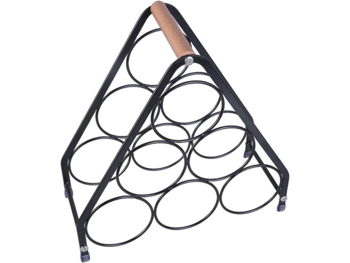 Suporte Para Garrafas De Vinho De Três Níveis Com Design Triangular Exclusivo, Ideal Para Exibir Dentro
