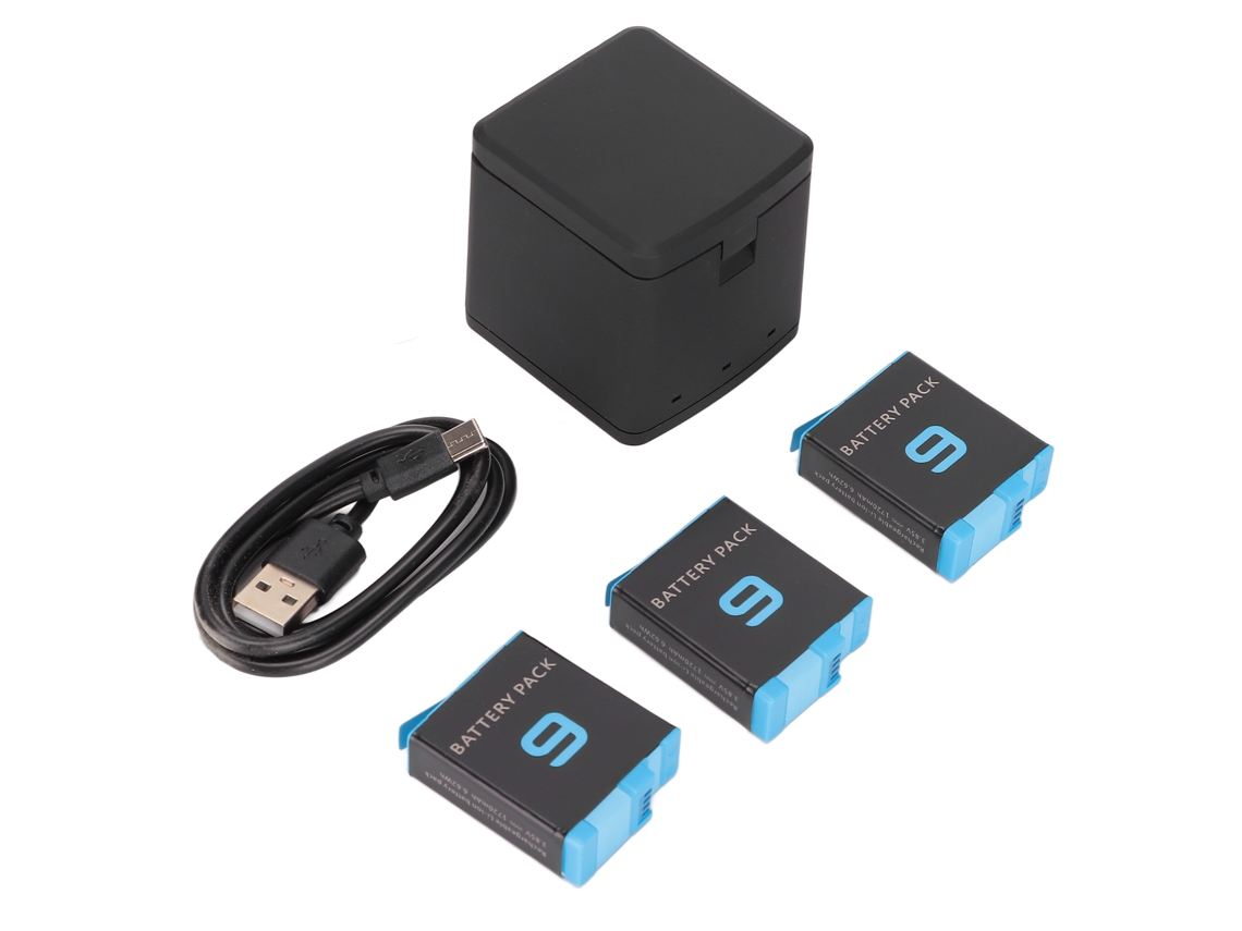Aetheria carregador de Bateria para Câmera Triplo Canal com 3 Baterias 1720mah para Ahdbt 901