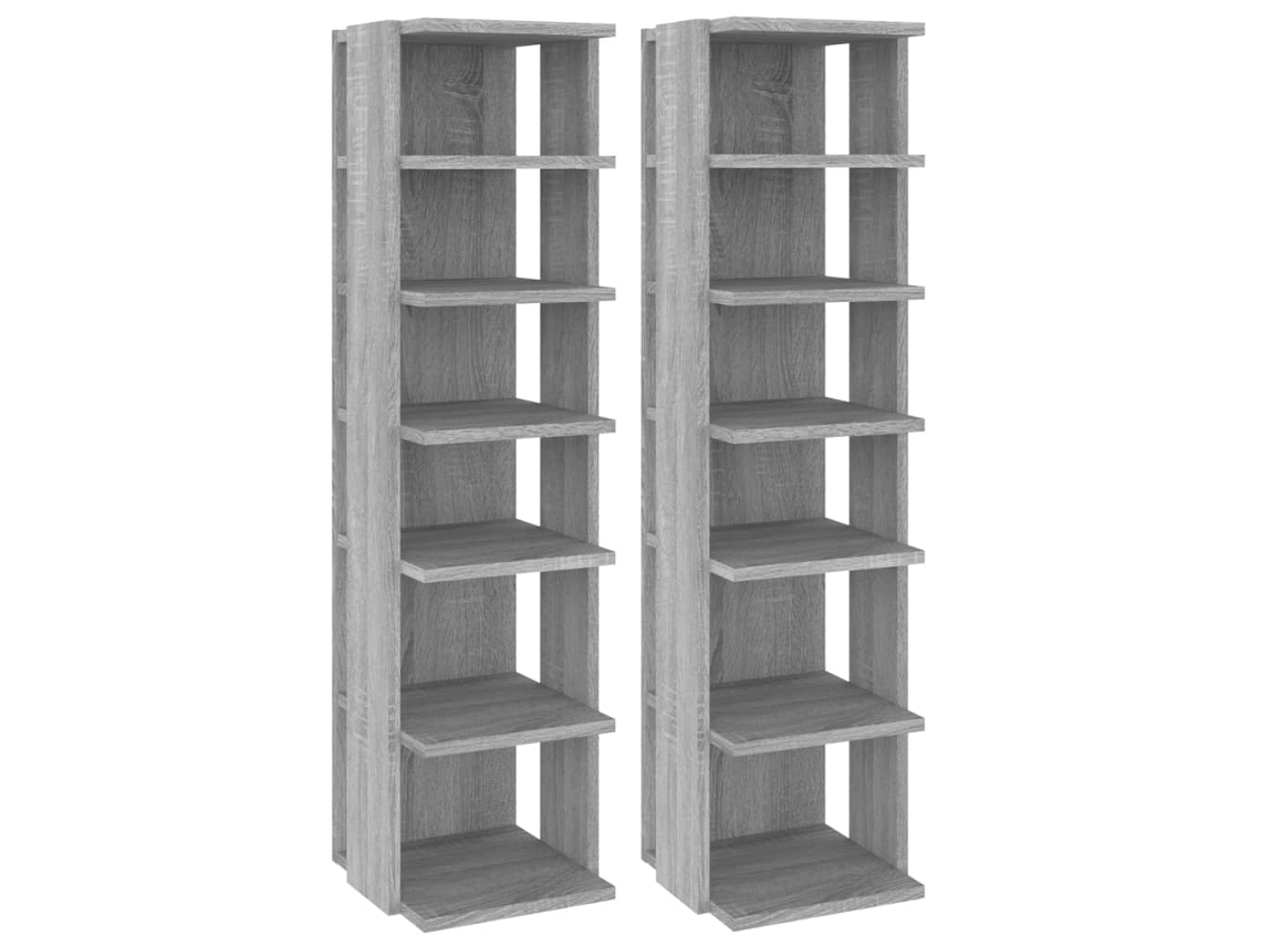 Shoe Rack, Shoe Racks Vidaxl Cinzeto Madeira Processada (n/a)