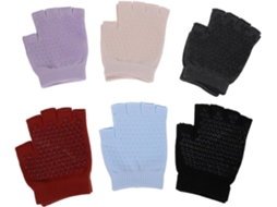Tehaux Conjunto De 6 Pares Luvas Esportivas Sem Dedos Em Algodão, Com Aderência Antiderrapante, Para Mulheres E Homens