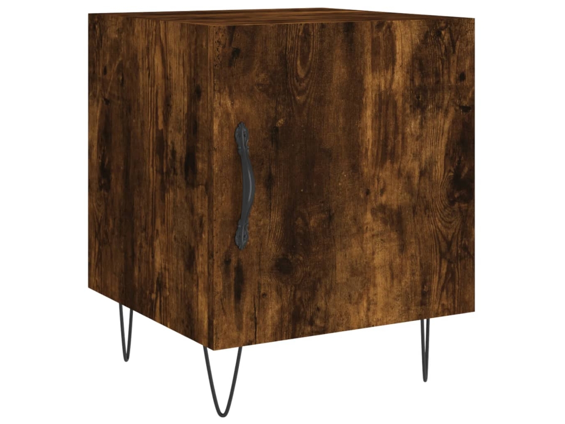 Mesa Cabeceira 40x40x50 cm Madeira Carvalho Fumados Derivados MAISON EXCLUSIVE