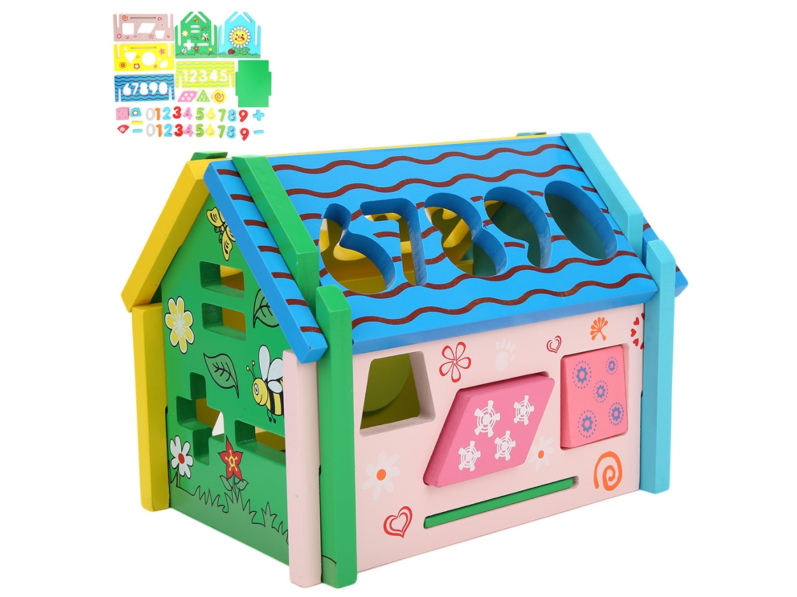 Primerox brinquedo de Blocos de Madeira Educativo para Crianças 0 6 Anos com Correspondência de Formas
