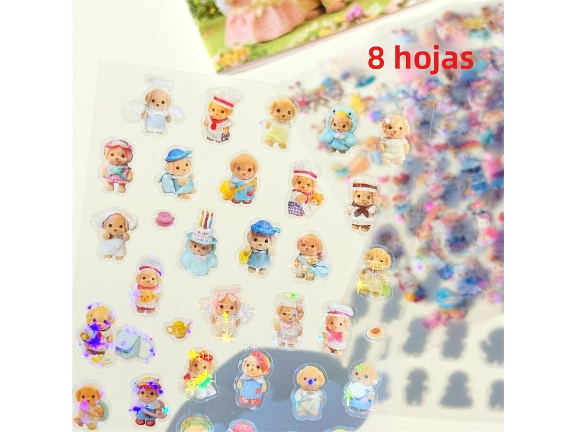 Mini Adesivos Fofos De Desenho Animado, Tema Família Na Floresta, Adesivos Recortados