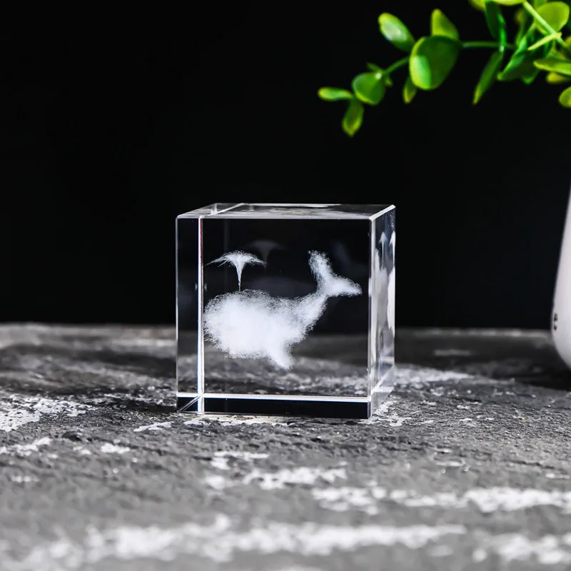 Cubo de Cristal Quadrado de 40mm para Joias, com Prisma de Vidro Gravado a Laser em 3d MDUG (estilo 15 40mm)