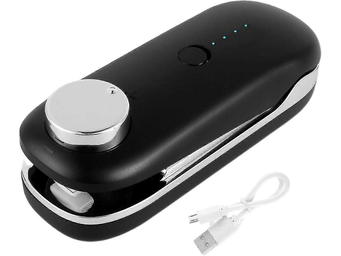 Mini seladora de sacos 2 em 1 com cortador e ímã, recarregável via USB 1200mAh, seladora portátil para selagem.