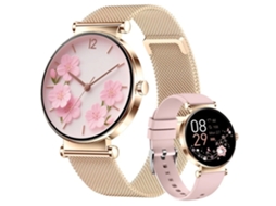 Smartwatch Yizhood Y16 Feminino (ecrã Amoled - Monitoramento De Saúde - Múltiplos Desportos - Função De Chamadas - Ouro)