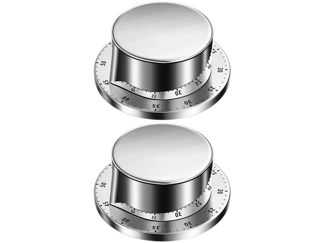 Temporizador Mecânico De Cozinha Em Aço Inoxidável 304 - Alarme Para Cozinhar, Assar, Churrasco