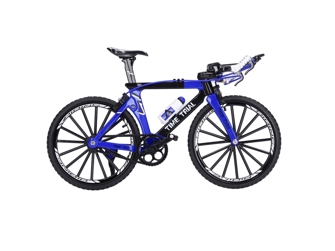 Primerox modelo de Bicicleta Miniatura de Liga Finger Mountain Bike para Decoração Mesa Azul