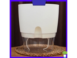 Vaso Plástico Auto Regante Transparente Grande Branco Balcão